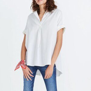 MADEWELL Courier Button-Back Shirt in Pure White